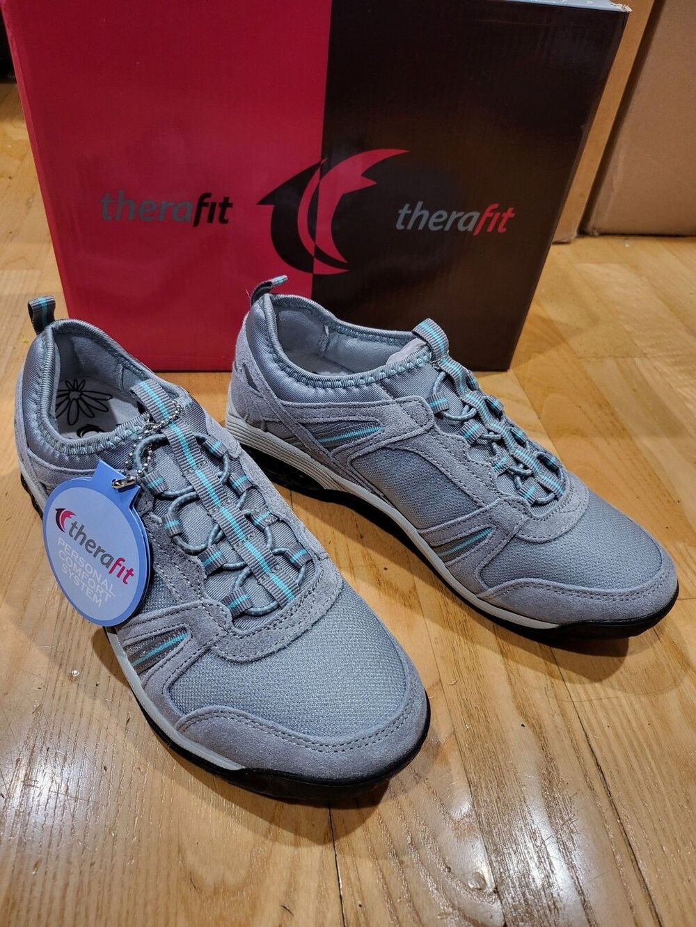 Therafit Dawn Womens 6.5M Slip On Sneakers Gray Comfort Shoes NEW